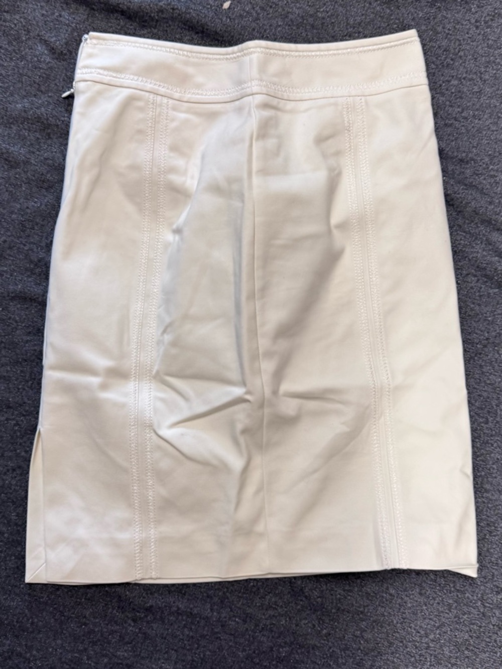 White House Black Market Cream Pencil Skirt with Decorative Paneling